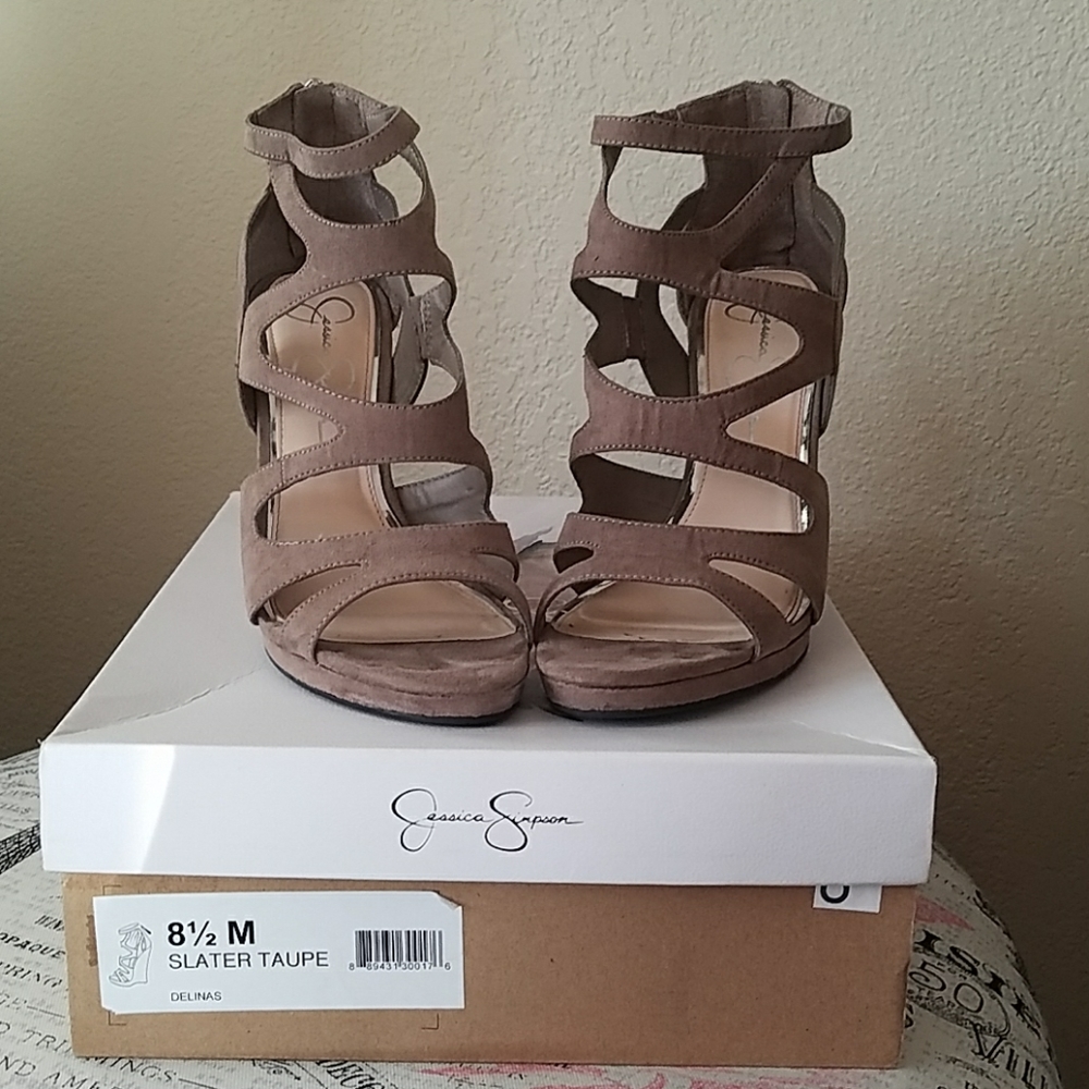 Jessica Simpson Delina Sandal Wedges (Taupe)